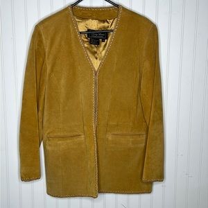 Terry Lewis Classic  Leather Blazer Jacket Size Medium